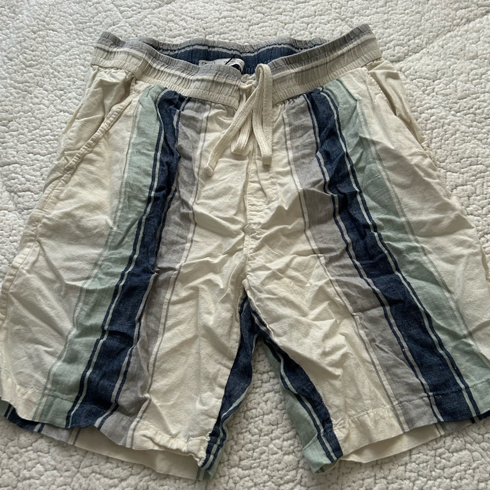 Zara Linen Striped Casual Shorts